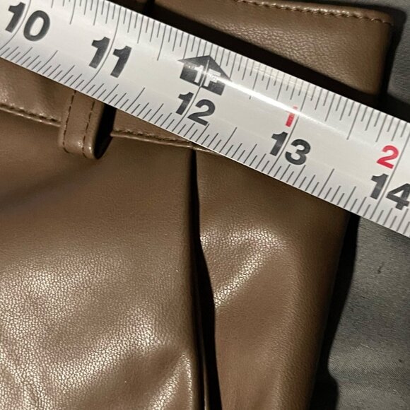 Faux Leather wide leg Pant size Medium Brown new - Picture 5 of 10
